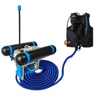 Scooter sous-marin, véhicule de propulsion pour plongeurs (DPV) avec système d'alimentation en air pour la plongée à la nage libre (hookah) et la plongée sous-marine commerciale.