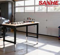 Table de travail industrielle réglable de 48 pouces pour garage/studio, capacité de 1500 lb, plateau en bois revêtu écologique