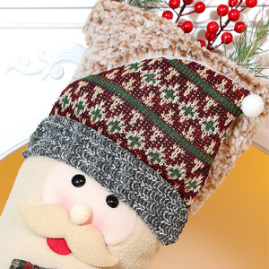 Décorations de Noël, chaussettes de Noël, sacs à bonbons (peuvent contenir des pommes et des bonbons), 48 cm de haut, 30 cm de large. Père Noël. - Product Image 4