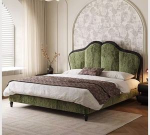 2025 Stylish Hot <strong>Sale</strong> Velvet Upholstered <strong>Sleigh</strong> <strong>Bed</strong> with Scroll Soft Bag Headboard &amp; Foot Board Luuxury Chenille Storage <strong>Bed</strong> - Product Image 3