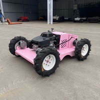 Tondeuse à gazon compacte rose légère à roues pour jardin et champ, tondeuse à gazon télécommandée