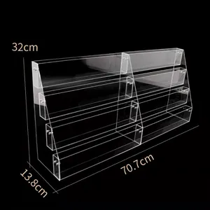 Acrylic Countertop Book Display Stand for Stationery Store A3 A4 A5 Card Display Book Plastic Display Racks