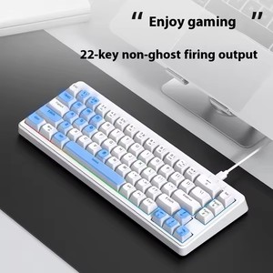 Miễn Phí Wolf M68se Có Dây Chơi Game Mini Xách Tay Bàn Phím Thiết Kế Tiện Dụng Hỗn Hợp Ánh Sáng 68-Key Văn Phòng E-Thể Thao Gamer Quà Tặng Máy Tính Xách Tay - Product Image 3