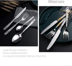 Juego de cubiertos de metal de calidad superior ergonómico Utensilios duraderos con bordes lisos para bodas Comedor en casa Cafeterías Oficinas - Product Image 4