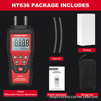 Manómetro Diferencial Digital HABOTEST/Hubo HT636, Medidor de Micropresión, Medición de Presión Negativa, Fabricado en Dongguan