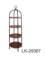 Rak Penyimpanan Lipat Kayu 4 Tingkat KD Rak Pajangan untuk Ruang Tamu Dapur Toko (LK-25067)
