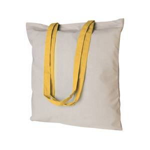Bolsa de Lona Grande, Forma Cuadrada, Asas Amarillas, 130g, Estilo Casual Promocional, Técnica de Costura - Product Image 1