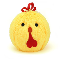 Nouvelle forme personnalisable couleur petit rond poussin de pâques boules en peluche gonflables PVC vessie intérieure boule en peluche mignon jouet pour enfants