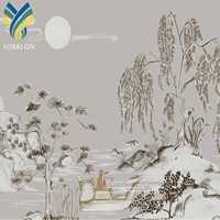YF-SN3 3D Moderne Décoration de La Maison Imprimé Animal Arbre Or Paysage Montagnes Peintures Murales de Papier Peint
