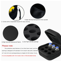 Étui médical portable tout-en-un OEM compatible avec les flacons réglables de 3 ml/5 ml/10 ml - Organisateur de voyage à 9 compartiments pour flacons de peptides