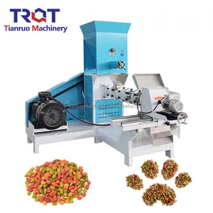 Tianruo - Máquina extrusora de alimentos para cães tipo seco, parafuso duplo único, para alimentação de peixes, camarão e peixes, planta de fabricação