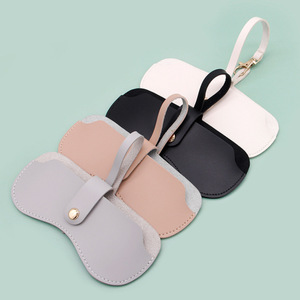 Korean style minimalist leather eyeglass case, portable sunglasses holder, storage bag for <b>reading</b> <b>glasses</b> and prescription - Product Image 1