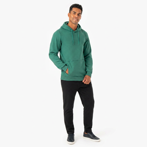 Sweat-shirt à capuche unisexe tendance, coupe ample, brodé et imprimé, en tissu polaire thermique pour l'hiver - Product Image 1