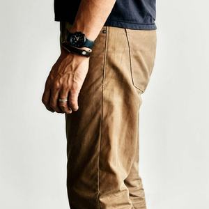 New Arrival 8.5oz Casual Comfortable Work Pants Vintage Custom Men <b>Waxed</b> <b>Canvas</b> Pant - Product Image 2