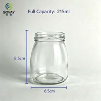 Botol Kaca Mulut Ulir Transparan Grosir 180ml, Wadah Kaca Aman untuk Makanan untuk Pengawetan Makanan di Dapur Rumah