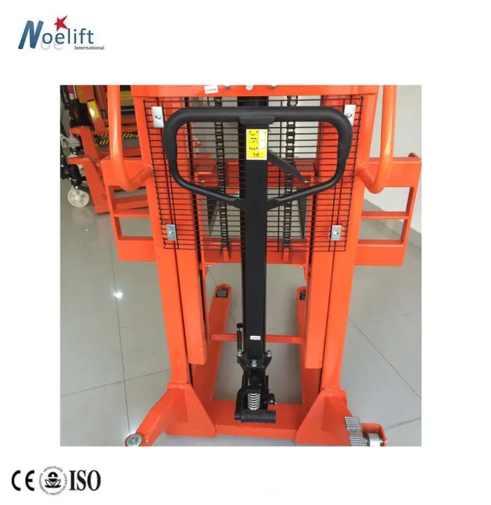 Walk Manual Hand Wide Customized Leg Pallet Stacker Jual Material Handling Pallet Lifter Price