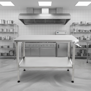 Mesa de Preparación Comercial de Acero Inoxidable Personalizada, Certificada por NSF, de Alta Resistencia, Gran Capacidad, Pulida, con Altura Ajustable para Cocina - Product Image 1