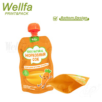 Sachet Doypack de 100 ml et 200 ml pour jus de carotte, avec bec verseur et fenêtre transparente, qualité alimentaire, anti-fuite, pour la vente en gros