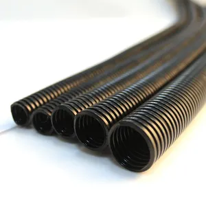 Tubo de conducto de nailon corrugado de plástico eléctrico flexible resistente a los rayos UV negro al por mayor