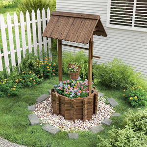 Grand pot à fleurs en <span class=keywords><strong>bois</strong></span> de <span class=keywords><strong>sapin</strong></span> vintage avec seau suspendu réglable, décoration rustique pour jardin et maison - Product Image 4