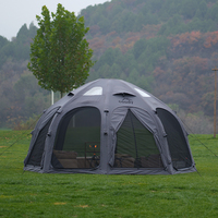 Tente gonflable Coody Dome Air - Gris, vente en gros directe d'usine, tissu en coton, géodésique, pour 2 à 4 personnes, camping, extérieur, famille