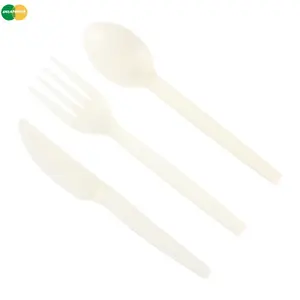 Food Safty Corn Starch Biobased Cutlery Set PSM Disposable Cutlery