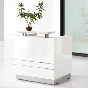 China Supply White Modern Wooden Reception <b>Desks</b> Counter Office Hotel Spa Beauty Salon Reception <b>Desk</b> Front - Product Image 2