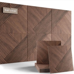 Pannello Acustico 3D Stereo Autoadesivo in Fibra di Poliestere, Griglia Effetto Legno, Adesivo Murale Fonoassorbente - Product Image 3