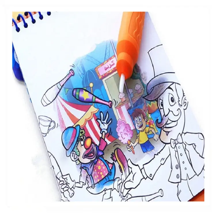 Çocuk büyülü resimli kitap yüzme kitabı deri kağıt tekstil mürekkebi Pigment tozu suda renk değiştirir