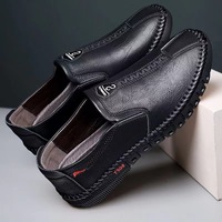 Chaussures de sport décontractées pour hommes, légères et respirantes, en cuir noir, style tennis, Zapatos Para Hombres