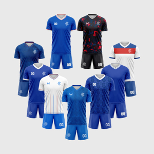 Conjunto de Uniforme de Fútbol Personalizado para Equipos Escolares - Pantalones Cortos 100% Poliéster Transpirables y de Secado Rápido con Nombre del Jugador Impreso - Product Image 2