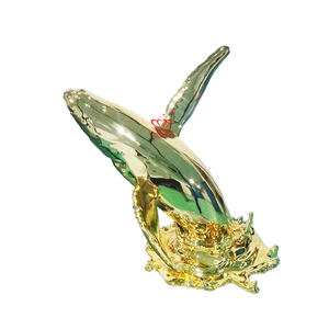 Jardín al aire libre Waterscape Adornos náuticos Escultura Plateado Estatuas de peces cetáceos de acero inoxidable - Product Image 3