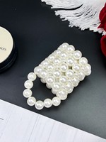 Tempat Penyimpanan Mini Berhias Mutiara Retro Prancis Buatan Tangan, Wadah Kuas Makeup Meja, Ornamen Meja