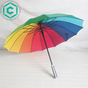 Hermosa de 22 pulgadas paraguas con 16 paneles Arco Iris tela de pongee - Product Image 1