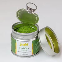 Pot d'emballage de thé matcha hermétique de luxe personnalisé écologique de 30g 50g petite boîte de conserve ronde en métal vide pour matcha