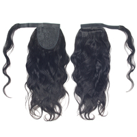 Extensions de cheveux humains vierges 100% Remy, qualité 12A, ondulation naturelle, tissage chinois, queue de cheval enveloppante couleur naturelle qualité 9A et 7A