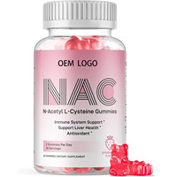 NAC N-acétyl-L-cystéine Antioxydant Bonbons gélifiés naturels pour les soins de la peau et le soutien immunitaire des adultes Sans sucre 60 gélifiés