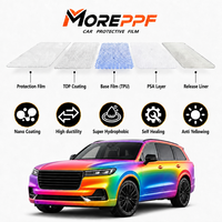 Film de protection de carrosserie en TPU coloré PPF, auto-réparant, anti-rayures, mat ou brillant, pour changement de couleur, garantie 3 ans, vente en gros