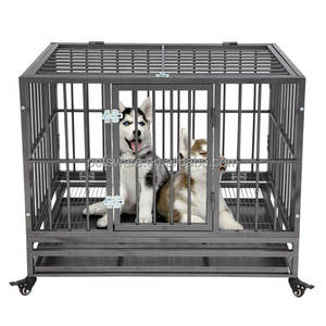 กรงสุนัขท่อโลหะพร้อมถาดดึงสำหรับงานหนัก - Product Image 4