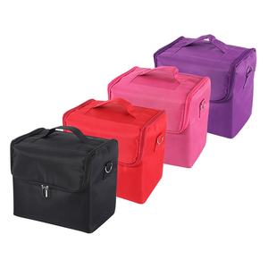Trois couches grande capacité maquillage organisateur stockage vernis à ongles transporter étui de voyage <span class=keywords><strong>manucure</strong></span> outils <span class=keywords><strong>valise</strong></span> noir maquillage sacs - Product Image 3