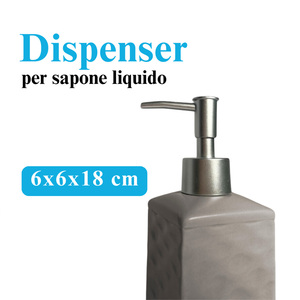 Ensemble d'accessoires de salle de bain en céramique, distributeur de savon, porte-savon, porte-brosse à dents, gobelet à dentifrice, effet ondulé gris - Product Image 3