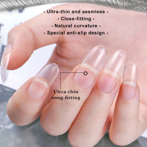 550 faux ongles en acrylique courbés, couvrance totale, pour extension de gel X, à presser, transparents, pour manucure professionnelle - Product Image 2