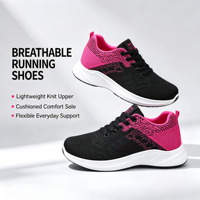Chaussures de marche décontractées pour femmes, en maille respirante, à lacets, légères, avec amorti, pour l'extérieur, entraînement sportif quotidien