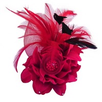 Set Corsage dan Boutonniere Hitam 15*10cm, Jepit Rambut Bunga Bulu untuk Wanita, Bros Corsage, Ikat Rambut Pengantin, Corsage Hitam