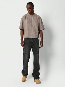 Custom Streetwear Loose-Fit 280gsm <b>T</b>-<b>shirts</b> Oversized Cropped Short Sleeve <b>t</b> <b>Shirt</b> - Product Image 4