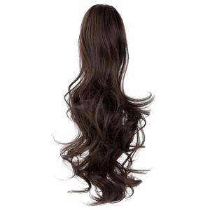 Extension per <span class=keywords><strong>capelli</strong></span> a coda di cavallo con clip da 8-30 pollici, in <span class=keywords><strong>capelli</strong></span> Remy europei, ricci castani, senza grovigli, facili da usare per <span class=keywords><strong>donna</strong></span> - Product Image 3