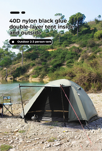 <span class=keywords><strong>Tente</strong></span> de camping pop-up hexagonale/diamantée à trois saisons, imperméable, protection UV double couche en nylon 40D, offre spéciale - Product Image 3