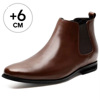 Bottes habillées en cuir pour hommes sur mesure, hauteur accrue de 6 cm, vente en gros, bottes de ville formelles pour hommes