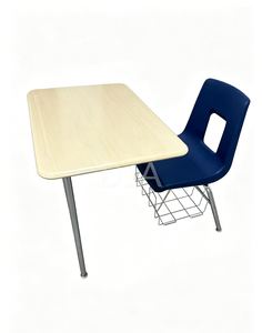 DJA DCT-0007 Hard Plastic Modern School Chrome Finish Combo Desk Hard Plastic Top <strong>Bookrack</strong> 18mm Thick 200kg Capacity 15-Year - Product Image 1