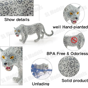 Modelos SL, 4 Piezas, Figuras de Animales Salvajes de Simulación, Leopardo de las Nieves, Plástico Sólido, PVC, Mini Figuras de Juguete para Mayores de 4 Años - Product Image 6